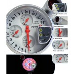 Tackometer 4in1 Tipe R diameter 5″ RPM, water temp, oil temp, oil press